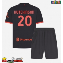 Camisa de Futebol AC Milan Omari Hutchinson #20 Equipamento Alternativo Infantil 2026-27 Manga Curta (+ Calças curtas)